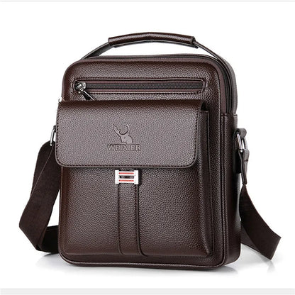 Mens Crossbody Bag Waterproof PU Leather Large Capacity - Smarsty