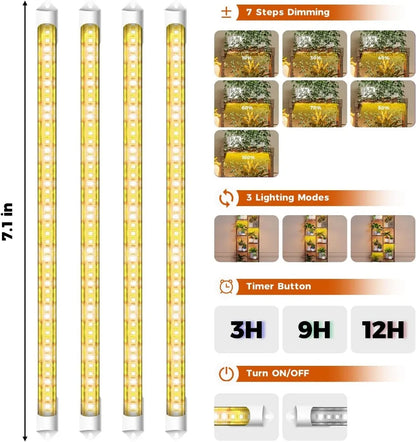 Multi-Tier Plant Stand with Grow Light, Large Wood Shelf for Indoor Outdoor Gardening Decor