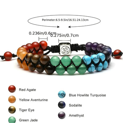 Chakra Treatment Crystal Bracelet Yoga Stone Adjustable Beads Bracelet Meditation Relaxation Anxiety Women's Bracele - Smarsty