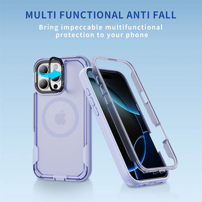 For Magsafe Dual Armor Bumper Lens Stand Phone Case For iPhone 17 16 15 14 Plus 13 12 Pro Max 11 Shockproof Protective Cover