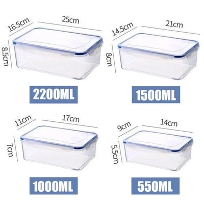 1Pc/4Pcs Refrigerator Storage Box Food Containers Plastic Fresh-Keeping Box with Lid Portable Storage Box Kitchen Organization by Smarsty