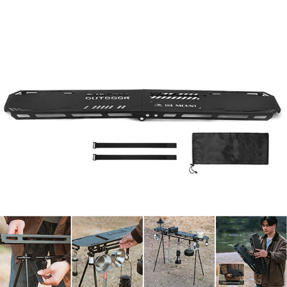 Foldable Camping Tripod Top Plate High Strength Bending Camping Hanging Rack Top Plate with Hanging Hole for BBQ Picnic Hiking