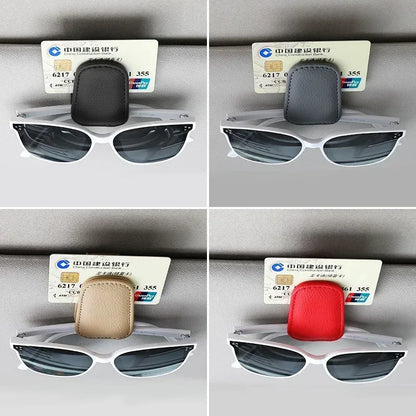 Magnetic Leather Sunglasses Holder For Car Sunshade Clips - Smarsty