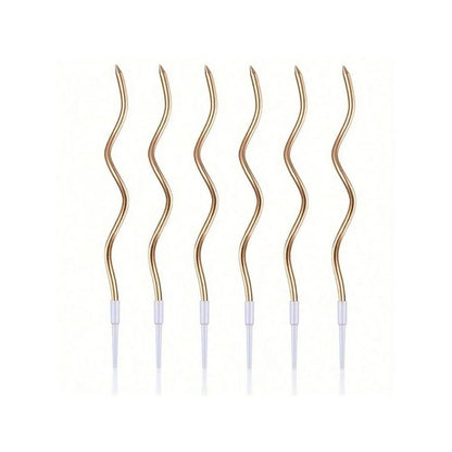 6/12/48pcs/1case Birthday Candles Spiral Cake Candles  Long Thin Cake Candles For Wedding Party And Cake Decoration - Smarsty