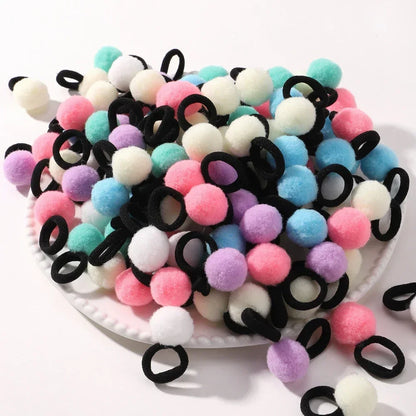 Kids Plush Ball Hair Bands Soft Comfortable Scrunchies - Smarsty