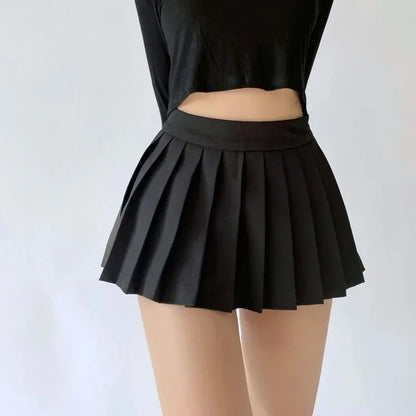 Spice girl pleated skirt female pure color small short skirt summer new Korean version JK college wind high waist mini skirt - Smarsty
