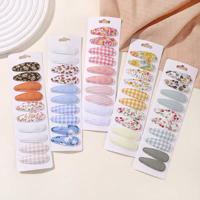 10 Pcs Cotton Alloy Hair Clips for Kids - Smarsty