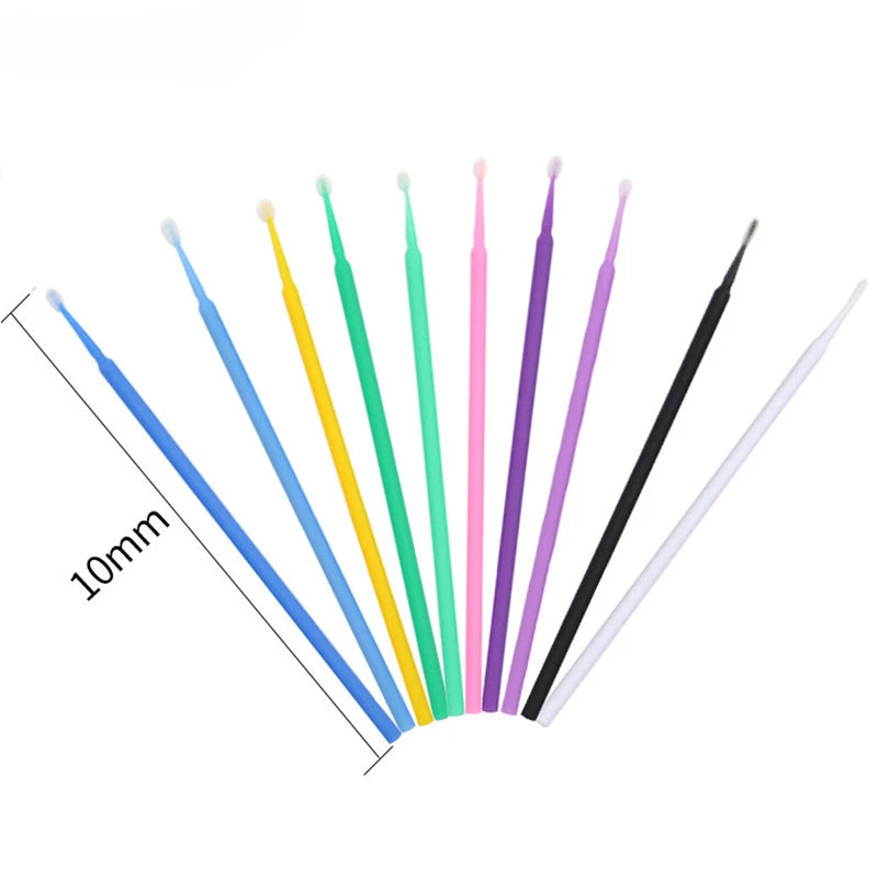 100Pcs Micro Cotton Swabs for Eyelash Cleaning - Smarsty