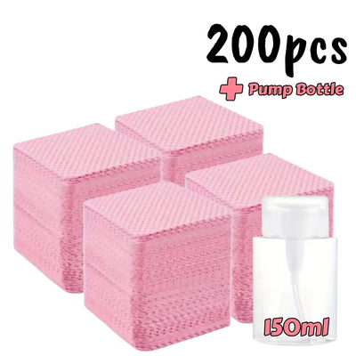 20/600pcs Lint-Free Nail Wipes Gel Cleansing Tissues Aluminum-Free Nail Polish Remover Pads for NaiArt Beauty Cleaning Care Tool - Smarsty
