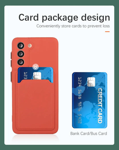 Card Slot Wallet Phone Case For Galaxy S Series Shockproof - Smarsty
