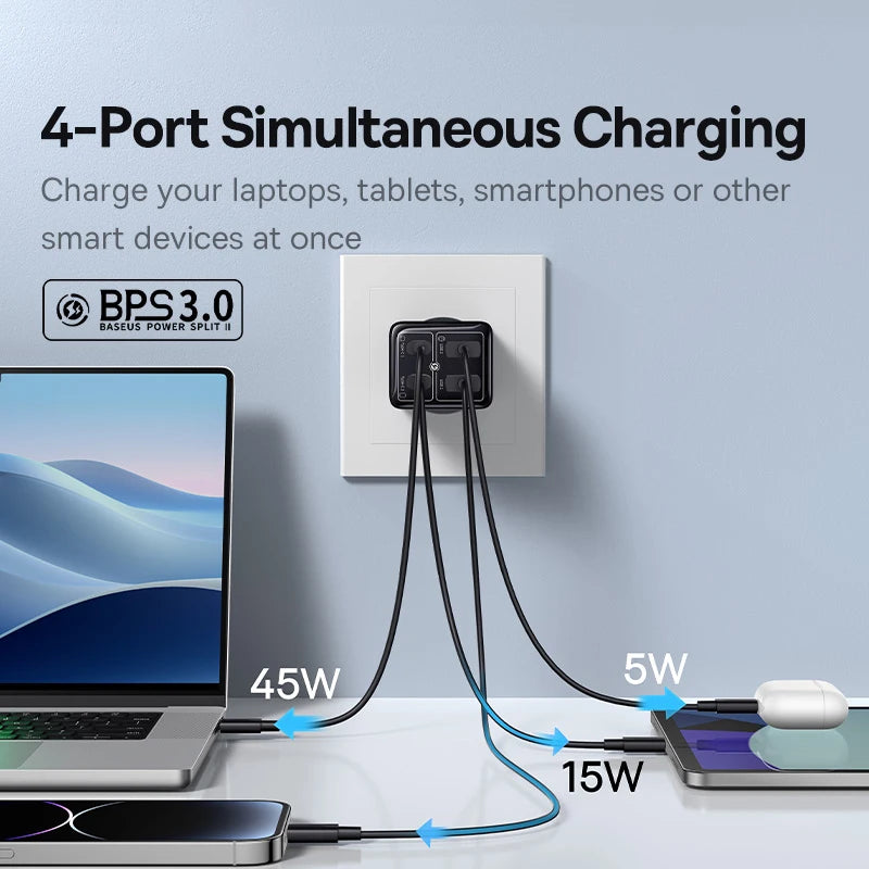 65W GaN USB C Charger With PD QC TravelReadyUltraCompact - Smarsty