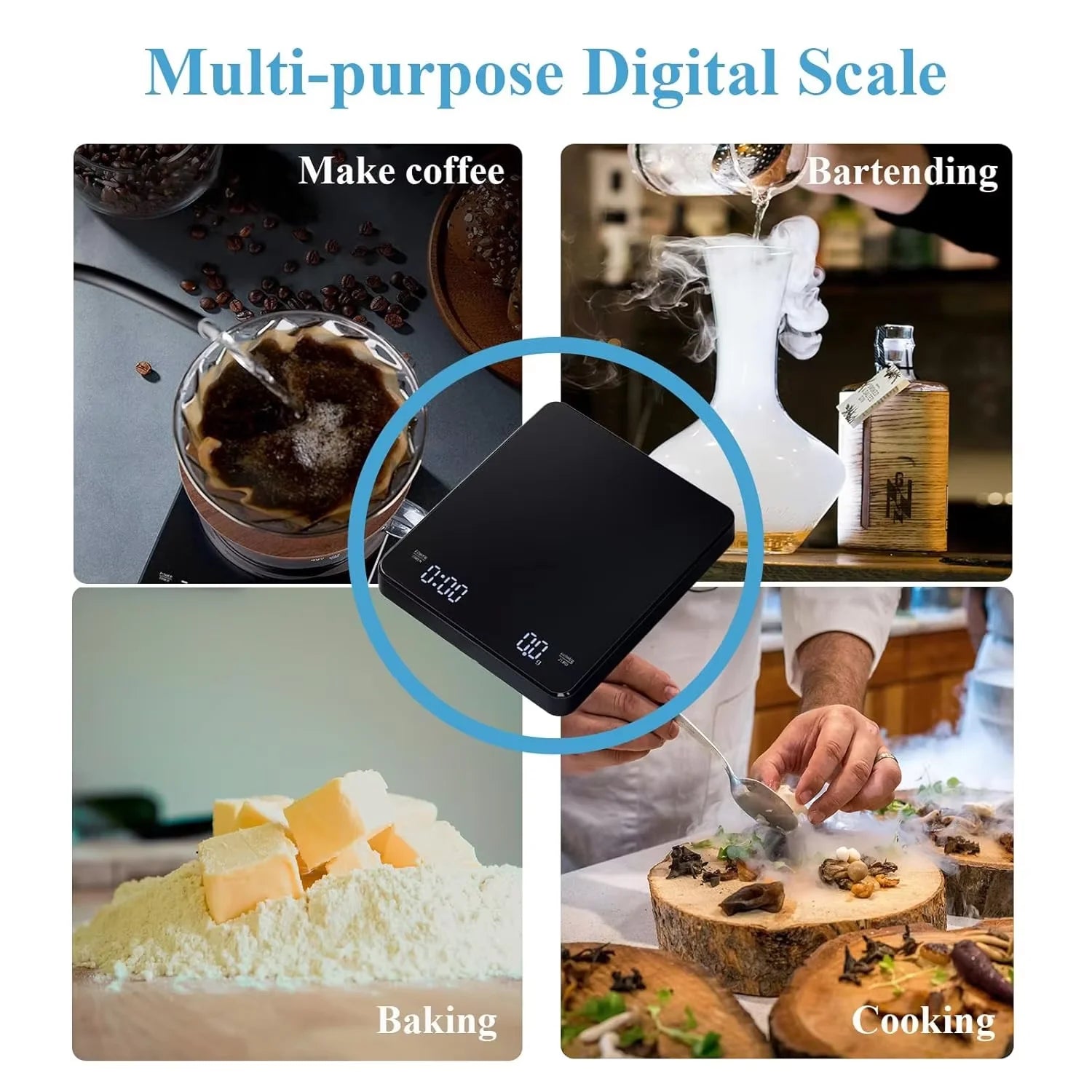Digital Espresso Coffee Scale with Timer and LCD Display - Smarsty