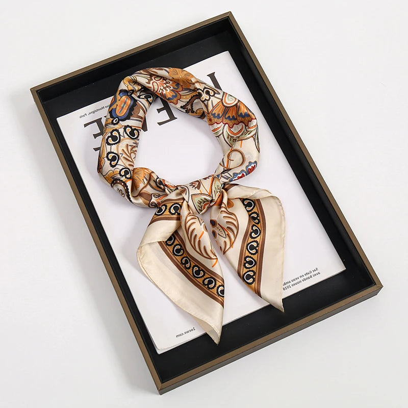 Luxury Square Silk Scarf for Women Stylish Satin Hijab Wrap - Smarsty
