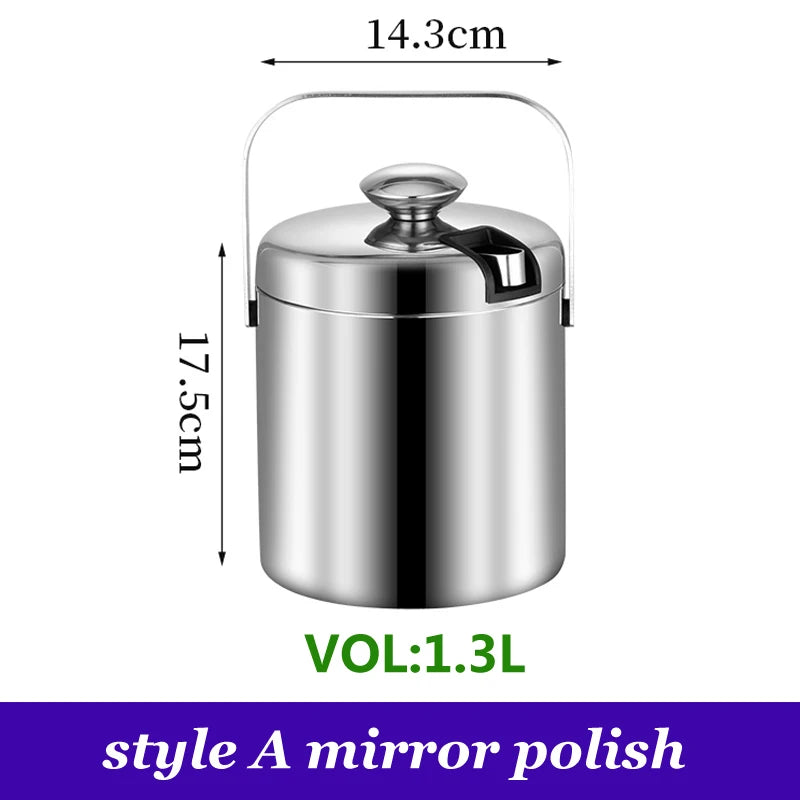 Portable Stainless Steel Ice Bucket for Outdoor Parties - Smarsty