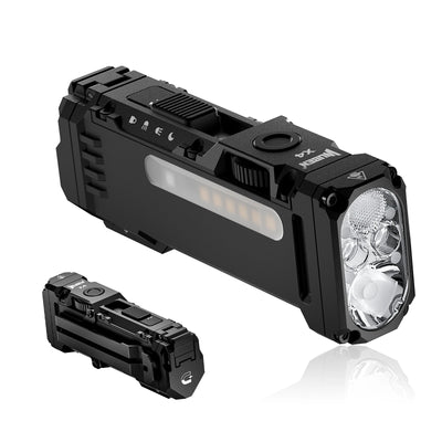 WUBEN X4 EDC Flat Flashlight with RGB Light, 1500 Lumens Mini Flashlight with Tactical Switch and Magnetic, IP68 Portable Pocket - Smarsty