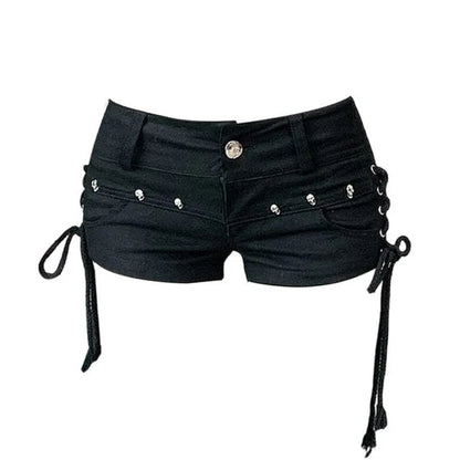 Summer Women Y2k Streetwear Gyaru Harajuku Fashion Grunge Vintage Coquette Low Rise 2000s Jean Shorts Denim Hot Pants Japanese - Smarsty