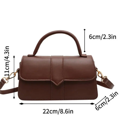 Versatile PU Leather Shoulder Bag For Women Square Satchel - Smarsty