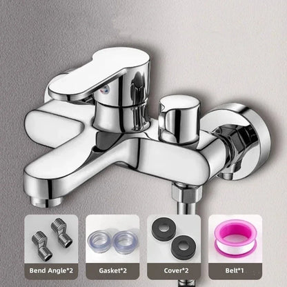 Contemporary Dual Handle Shower Faucet Set with Mixing Valve - Smarsty