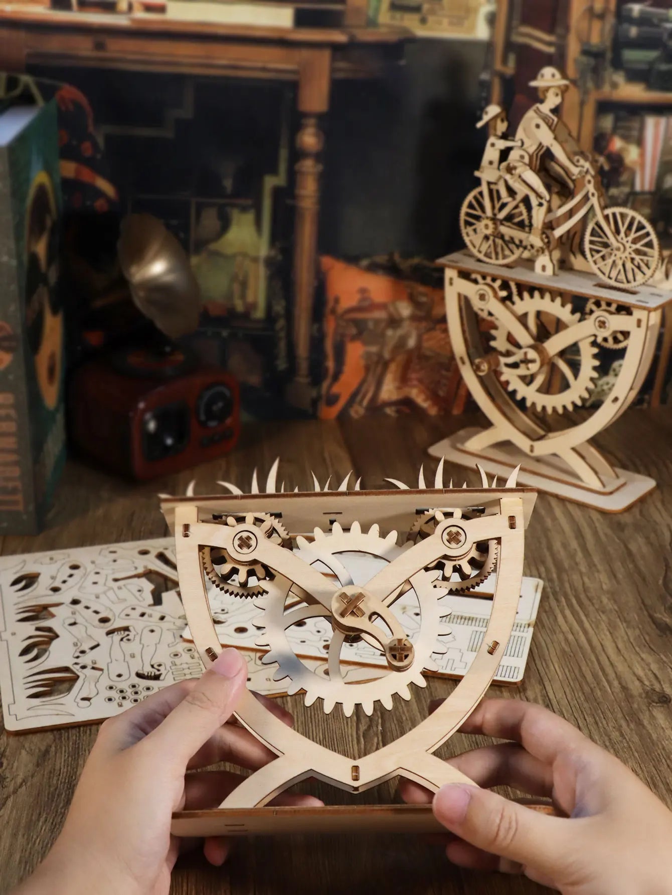 3D Wooden Puzzle for Adults Father And Daughter Handmade Assembly Model Kits DIY Craft Brain Teaser Birthday Or Christmas Gifts