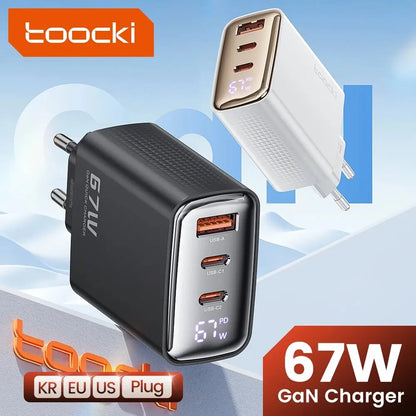 GaN USB Type C Charger With Digital Display 65W Power - Smarsty