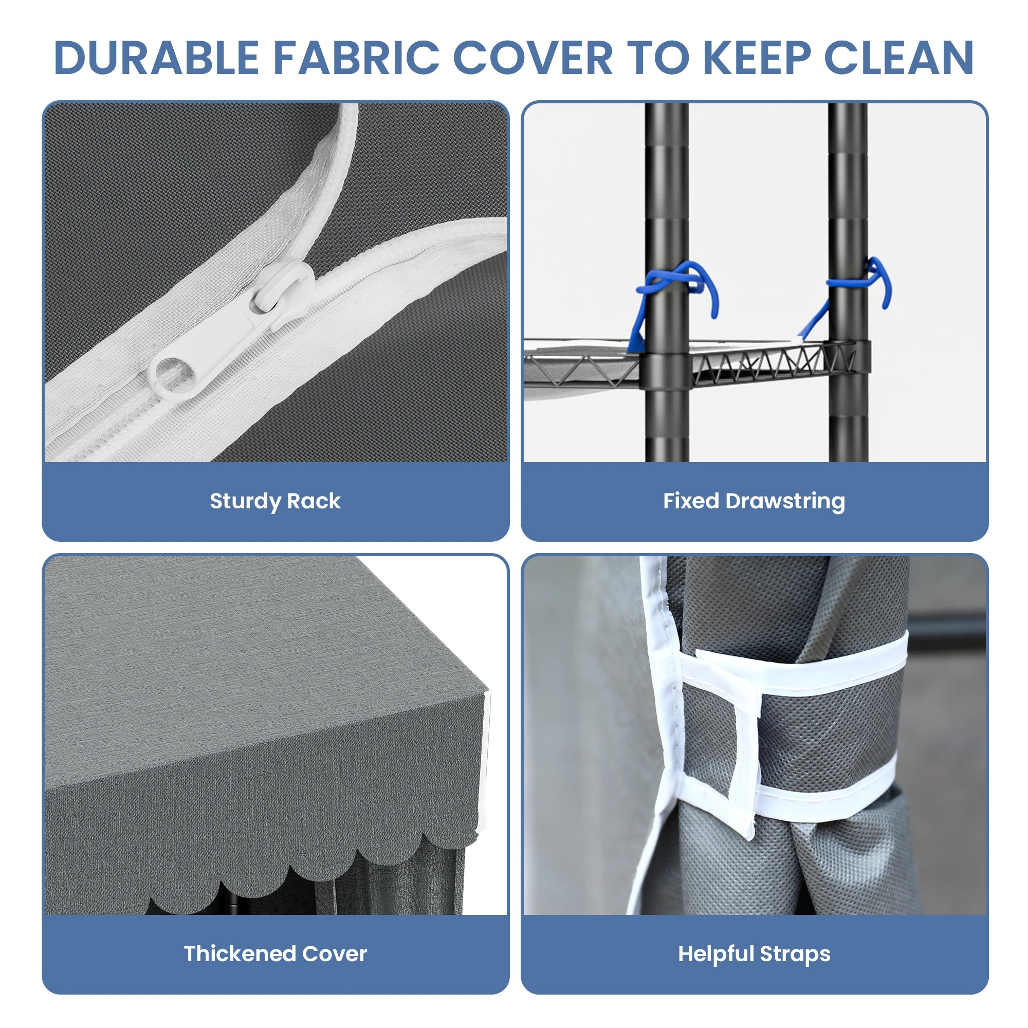 Clothes Rack Storage Organizer Wardrobe Hanging Clothes Freestanding Portable Heavy Duty 960 lb for Cloakroom Bedroom Entrances