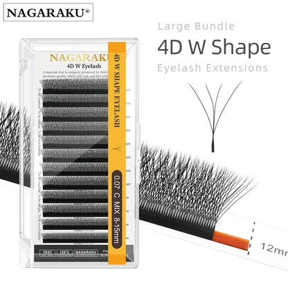 NAGARAKU 3D W Shape Premade Fans Eyelash Extensions - Smarsty