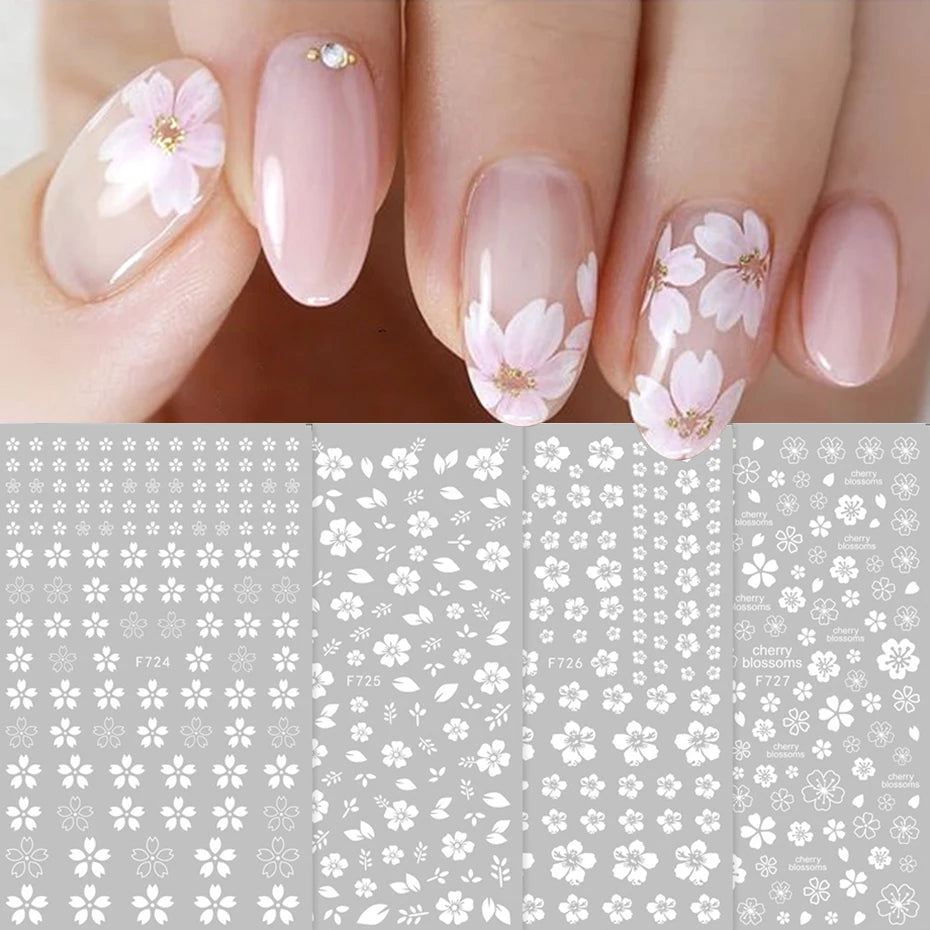 3D Sakura Flower Nail Stickers for Elegant Manicure - Smarsty