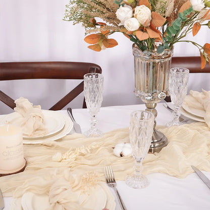 Rustic Cheese Cloth Table Runner for Weddings and Events - Smarsty