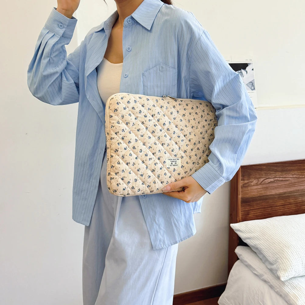 Flower Pattern Laptop Sleeve Case Bags Portable Computer Cover Bag Tablet Pouch for Macbook Air Pro 11 13 14 15 Inch Cover