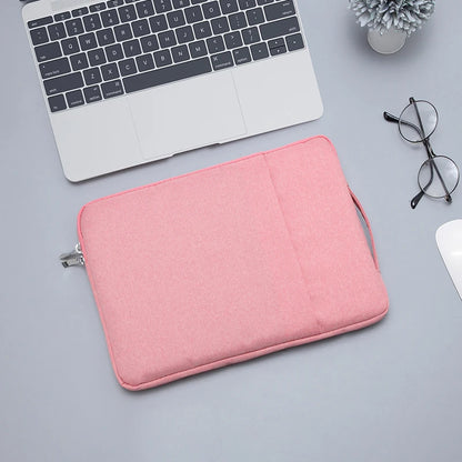 Denim Laptop Sleeve With Padded Inner Compartment Zipper