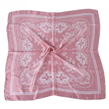 Women Paisley Satin Scarf Lightweight Sun Protection Shawl - Smarsty