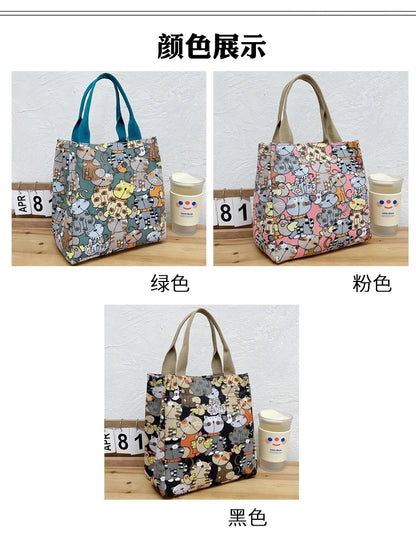 Chic Cat Pattern Top Handle Bag For Women Everyday Use - Smarsty
