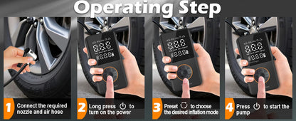 Portable Wireless Car Tire Inflator Digital Pressure Gauge - Smarsty