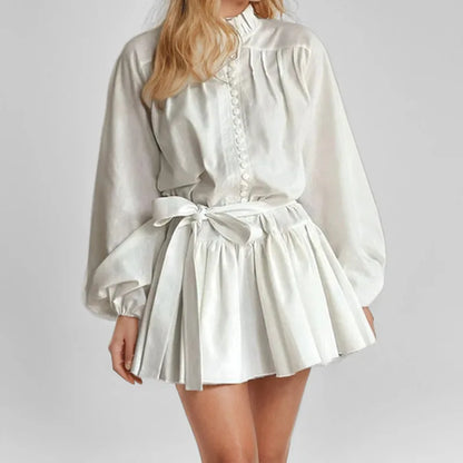 Autumn new women's clothing style elegant, fashionable, casual, sexy commuting long sleeved lace up Chinese style printed dress - Smarsty
