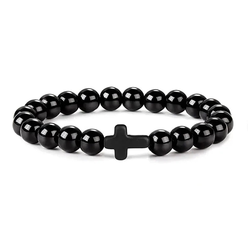 Natural Stone Beads Rosary Bracelet for Meditation - Smarsty