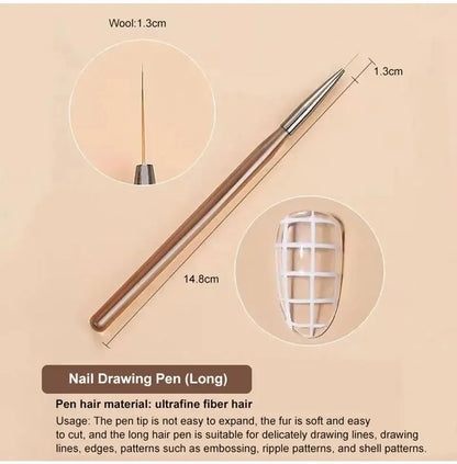 9PCS UV Gel Nail Brush Set for Creative Nail Art - Smarsty