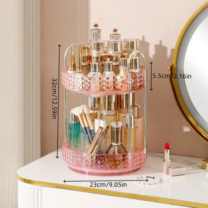 Multifunctional Lipstick Storage Box Rotating Drawer Makeup Box Transparent Desktop Skin Care Product Storage Rack by Smarsty