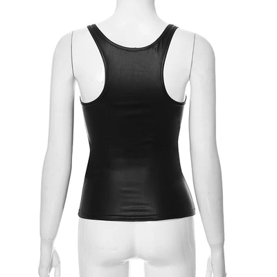 Solid Tank Top Women Edgy Clothes Y2k Accessories Sleeveless Ropa De Mujer Square Collar Camison Verano Korean Fashion Clothing - Smarsty