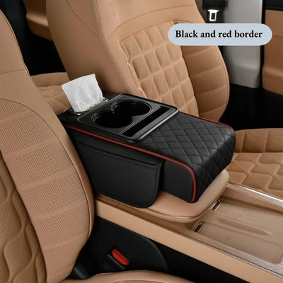 Auto Center Console Armrest Cushion With 2 Cup Holder Armrest Heightening Pad Auto Amrest Pillow Cover Pad for All Seasons - Smarsty