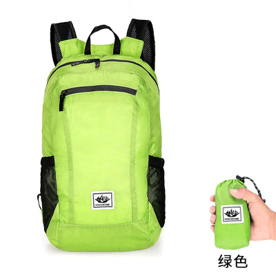 18L Portable Foldable Backpack Folding Mountaineering Bag Ultralight Outdoor Climbing Cycling Travel Knapsack Hiking Daypack by Smarsty