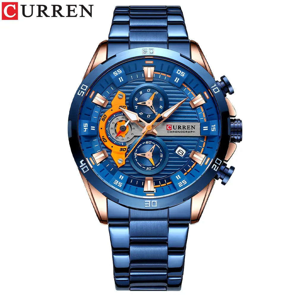 Curren Stainless Steel Men's Watch with Luminous Dial - Smarsty