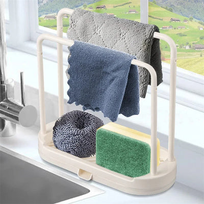Kitchen Rag Drain Stand Kitchen Accessories Sink Drainage Shelf Sink Drain Storage Basket for Sponge Rag Wire Ball by Smarsty