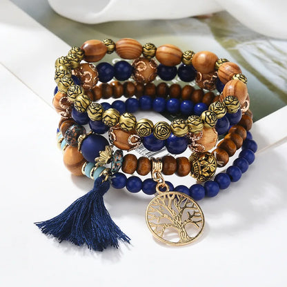 Bohemian Tree of Life Beaded Bracelet Set for Women - Smarsty