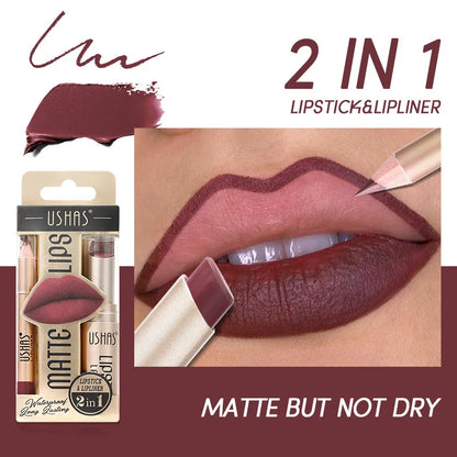 Matte Lipstick and Lip Liner Set Waterproof Long Lasting - Smarsty