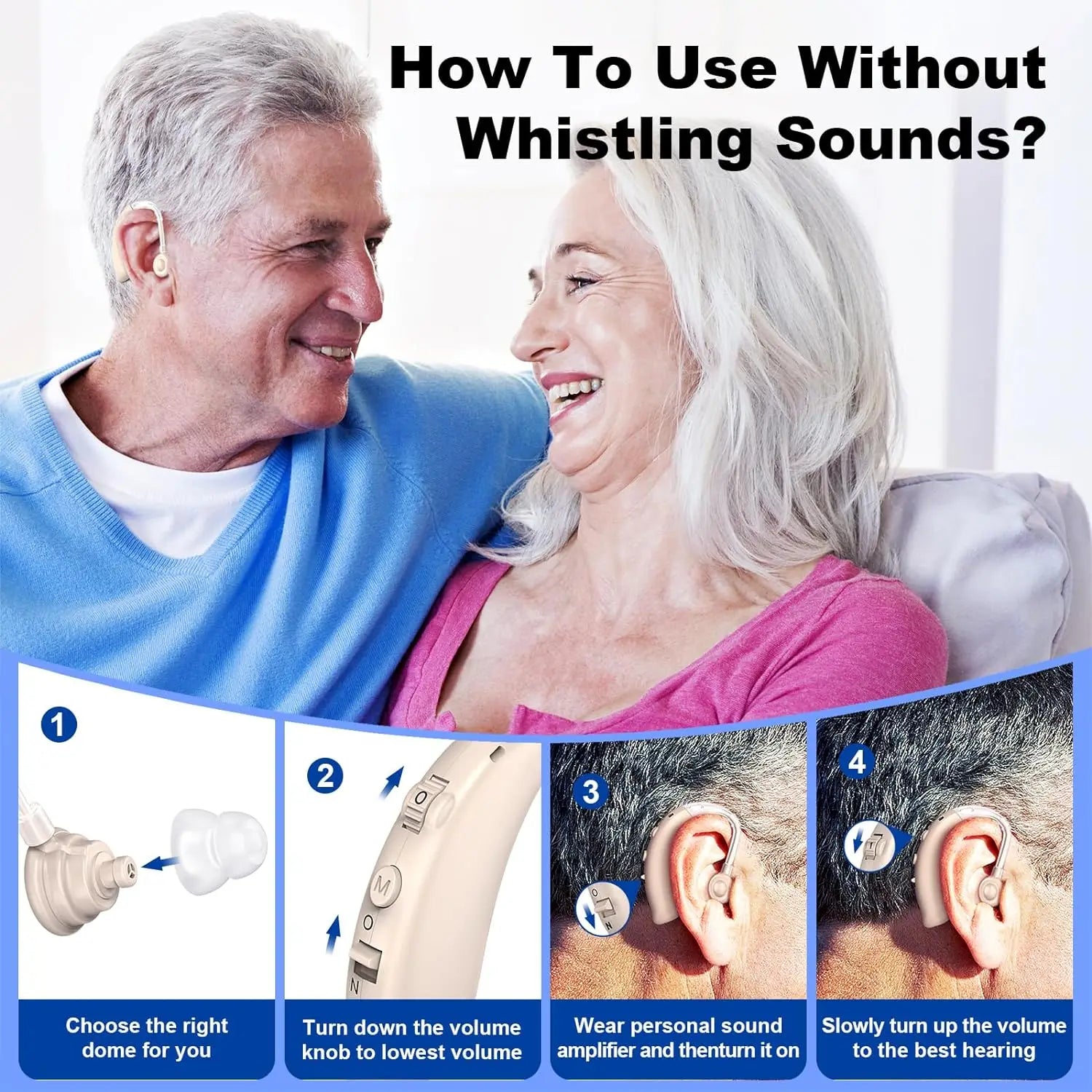 Rechargeable High Performance Hearing Aids With Charger - Smarsty