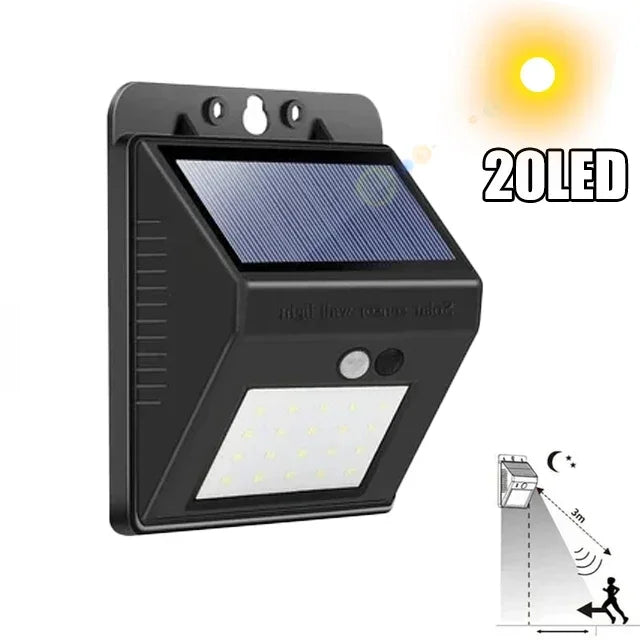 LED Solar Wall Lamp with Motion Sensor Waterproof Outdoor Light - Smarsty