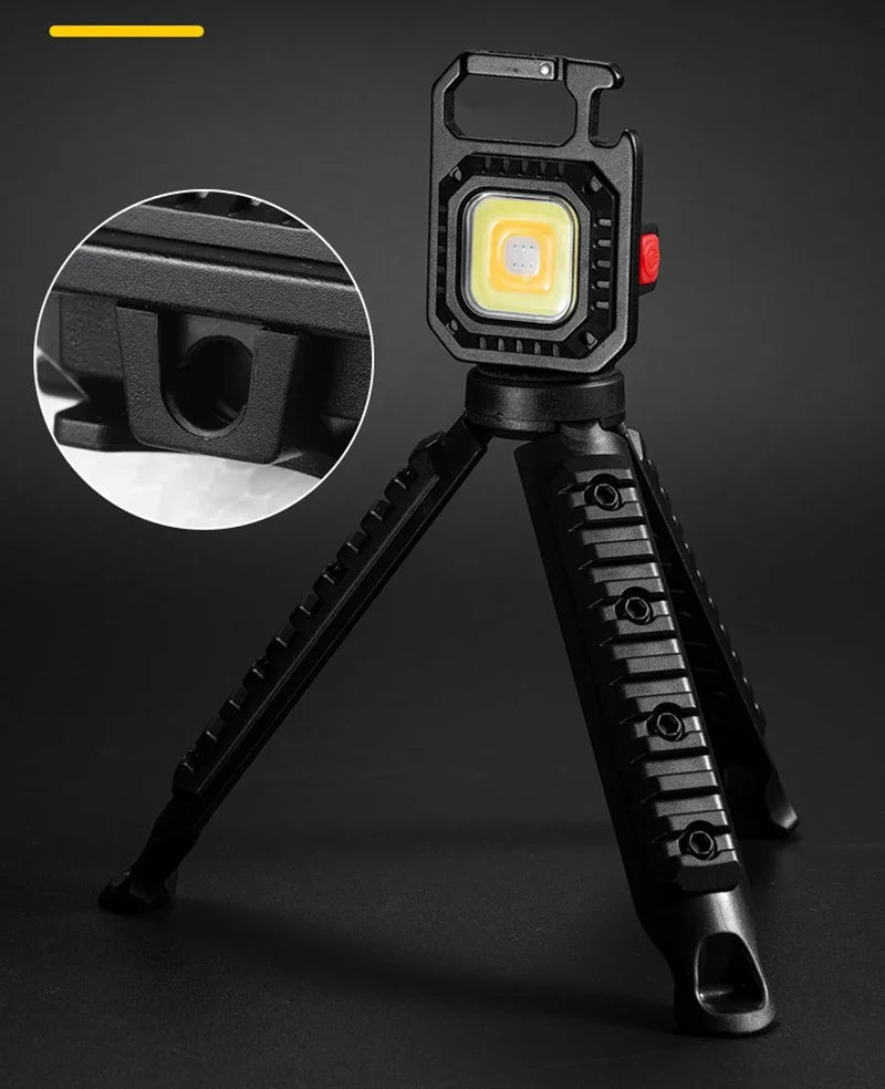 Mini LED Flashlight Magnetic COB Outdoor Camping Pocket Work Light 800 Lumens USB Rechargeable 7 Modes Spotlights - Smarsty
