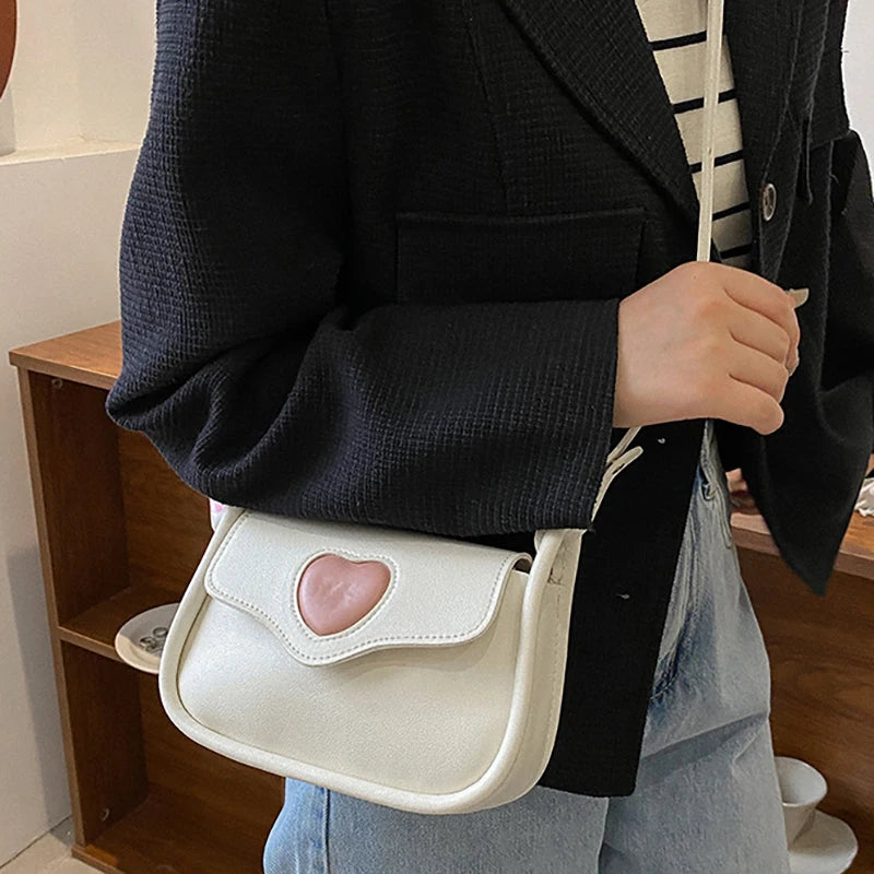 Women Slant Crossbody Saddle Bag Retro Love Pattern - Smarsty