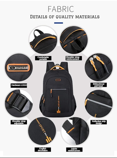 Men's Backpacks Oxford Waterproof Rucksack Business Computer Bag Casual Travel Backpack Senior High School Student Schoolbag - Smarsty