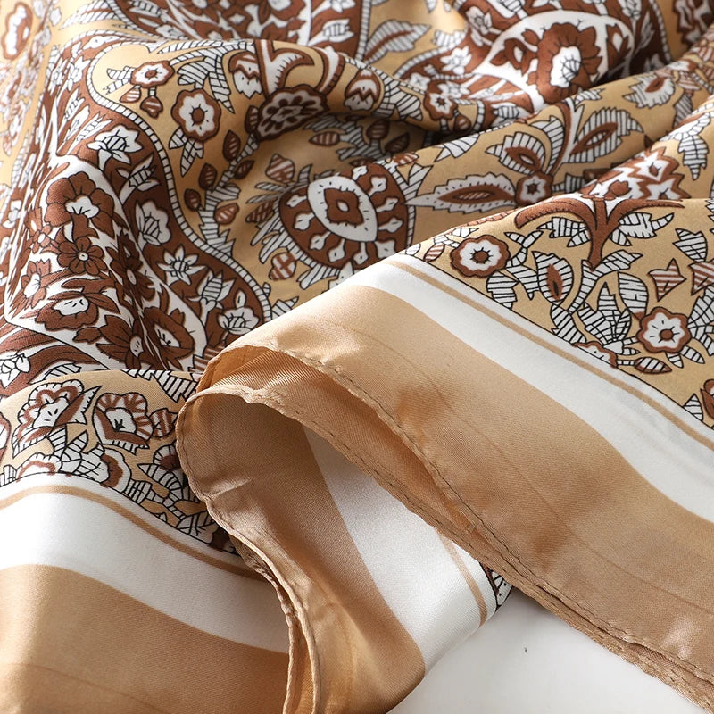 Silk Square Scarf for Women Summer Head Wrap - Smarsty